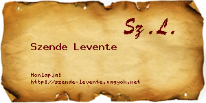 Szende Levente névjegykártya