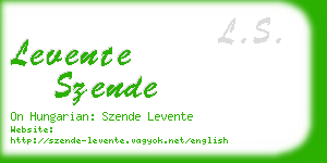 levente szende business card